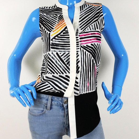 Ivanka Trump Tops - Ivanka Trump Sleeveless Blouse S 4 6 Shirt Geo